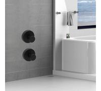 Crochet à ventouse en métal en acier inoxydable pour serviette de salle de bain sans perforation - Organiseur de vêtements rond à fixation murale, noir