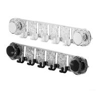 Crochet à ventouse multifonction avec double crochets rotatifs pour portes de salle de bain, installation sans perçage, design pliable pour aider à organiser efficacement l'espace dans les cuisines et