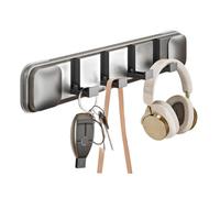 Crochet à ventouse pliable pour le rangement de la maison, cintre mural adhésif puissant pour manteaux, sacs et serviettes, design pliable peu encombrant, gris