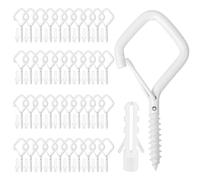 Crochet a Visser,Crochet Plafond,40PCS Piton à Visser,Crochet Mural a Visser,Crochet à Visser,Attache Guirlande Exterieur,Crochets Et Patères Pour La Maison,Piton à Visser Ouvertes,Sécurité Crochet