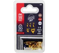 Crochet acier laiton - lot de 10