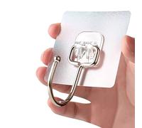 Crochet Adhésif, 10 Pièces Crochets Adhesifs Transparent Auto Adhesif 15 kg (max), Crochet Mural Adhesif Forts pour Accroche Salle de Bain, Cuisine, Plafond, Mural, Porte, Peignoirs, Porte Serviette