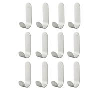 Crochet Adhésif, 12 Pièces Crochet Adhesif Acier Inoxydable, Crochets Auto-adhésifs, Crochets Adhesifs pour Cuisine Salle de Bain, Crochet Adhesif Serviette Sans Perçage Acier Inoxydable