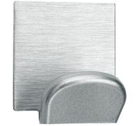 Crochet adhésif chromé mat base acier