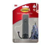 Crochet adhésif double métal Command noir 1.8 kg