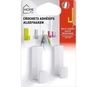 Crochet adhésif Fun blanc grand - lot de 2