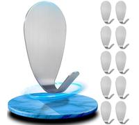 Crochet Adhésif Mural 10 Pcs, Acier Inox 304 Porte Serviette Mural Super Capacité de Charge,Crochets Adhesifs Muraux Stable & Extra Adhesive, Accroche Serviette sans Percage Bon Choix pour les Chevaux