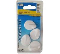 Crochet adhésif ovale céramique - mini - lot de 4 - blanc