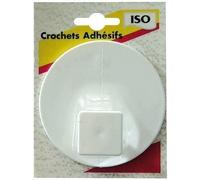 Crochet adhésif patère - grand modèle - blanc