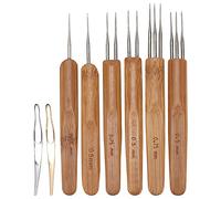 Crochet Aiguille pour Dreadlocks Dreadlock Crochet Crochet Outil Bambou Dreadlocks Aiguille Tissage Cheveux Crochet pour Dreadlock Fournitures Accessoires Arthritiques Mains DIY