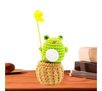 Crochet Animal Plush, Handmade Inspirational Decor, 6.3x3.15x3.15 Inches Uplifting Appreciation Gift, Cheerful Mental Health Ornament, Soft Knit Figure for Kitchen Bathroom Bedroom