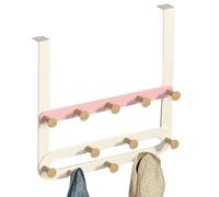 Crochet au-dessus de la porte pour accrocher | Support suspendu avec 5 crochets tri, porte robuste, support résistant -RAID sur la porte de la salle de bain, derrière l'artisan du bois de hêtre