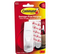 Crochet auto-adhésif Command blanc, résistant, polyvalent, collant, s'enlève pro