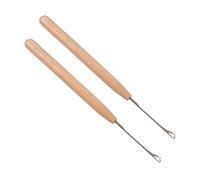 Crochet avec poignée en bois de 2,6 mm pour dissimuler les extrémités des fils et surcoudre à la main pour projets de couture