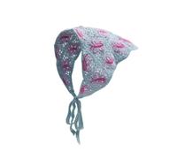 Crochet Bandana Crochet fait main de filles douces d’été | Serviette bandeau Triangle creux for femmes, écharpe de cheveux Photo littéraire de voyage(Color4)