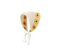 Crochet Bandana Printemps et été doux mignon fait à la main | Crochet Triangle Creux Bandeau Serviette Femmes Littéraire Photo Écharpe De Cheveux(Color27)