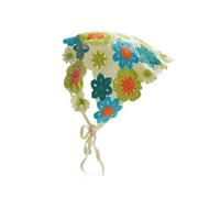 Crochet Bandana Printemps et été doux mignon fait à la main | Crochet Triangle Creux Bandeau Serviette Femmes Littéraire Photo Écharpe De Cheveux(Color24)