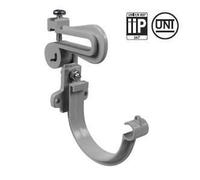 First Plast - Gouttière PVC 16 demi-ronde - Crochet bandeau orientable PVC 16 demi-ronde - gris - First Plast