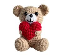 Crochet Bear Doll - jouet d'ours positif, animal en peluche de poche de cœur | Jouet des animaux faits à la main, pour garçons, filles, chambre à main, jouett pour garçons, filles, chambre à la m