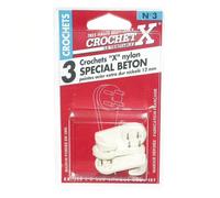 Crochet béton nylon - n°2 - lot de 4