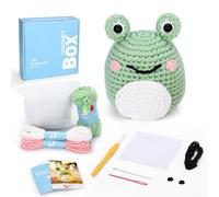CROCHET BOX Kit de crochet pour débutants - Kit de crochet tortue, pour apprendre à crocheter, comprend un fil à tricoter facile, un tutoriel vidéo étape par étape, un crochet, cadeau de vacances et
