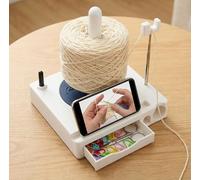 Crochet Caddy - Porte-fil multifonction portable avec support de téléphone et boîte de bobine de fil amovible pour les amateurs de tricot