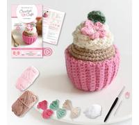Crochet Café Amigurumi Kit Cupcake: Everything You Need Is Included: 100%-cotton Yarn, Crochet Hook, Stitch Marker, Tapestry Needle, Fiberfill, ... Instruction Videos; Beginner Friendly!