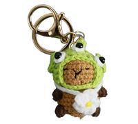 Crochet Capybara Keychain - Accessoires de clés de porte animale, porte-bague clés mignon | Clip clé capybara à la main, mini charme d'animal en fil, décoration de l'anneau clé avec sac à dos ou sac à