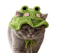 Crochet Cat Hat, Cute Frog Strawberry Design, Breathable Lightweight