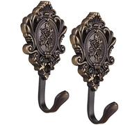 Crochet Chambre,Crochet Mural décoratif,Crochets de Chambre à Coucher, patères Vintage en Bronze, 2 pièces Vintage en Alliage de Zinc draperie Rideau de Douche retenues Crochets d'embrasse (Bronze)