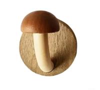 Crochet champignon en bois à montage plat conçu pour se fondre parfaitement avec les panneaux en bois, les carreaux de carrelage et le verre (noyer)