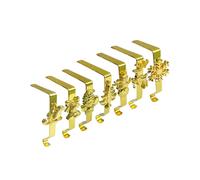 Crochet chemin??e en m??tal, 7 conceptions vacances, pour bas no?l, Base s??curis??e glissement, d??coration murale e Gold