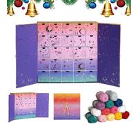 Crochet Christmas Advent Calendar 2025,25-Day Christmas Wool Yarn Countdown Calendars,DIY Craft Pattern Countdown Box with Tutorials & Crochet Gifts,for Crafters Knitters (Purple)