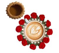 Crochet Coaster - Knitted 14x14x3cm | Tea Coaster | Knitted Cup Mat for Table Protection Home Cafe Restaurant and Daily Use