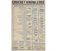 Crochet Connaissance Étain Signes Imprimer Affiche En Métal Crochet Populaire Science École Jardin Hôpital Ferme Information Table Bar Garage Club Cuisine Maison Décoration Murale Cadeau 12x16 Pouc