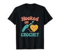 Crochet crochet rétro motif graphique brillant T-Shirt