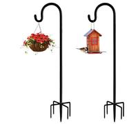 Crochet de berger de jardin d'extérieur avec base à 5 griffes, support de suspension pour mangeoire à oiseaux, support de suspension réglable et robuste pour lampe solaire pour plantes, décoration de