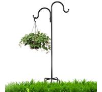 Crochet de berger - Mât de jardin en métal de 130 cm, support robuste pour , base à plusieurs griffes, acier enduit de poudre, station d'alimentation de jardin d'extérieur | pour lanternes