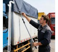 Crochet de bêtette de camion en acier inoxydable avec poignée antidérapante, Rod de traction de grenier extensible, Retriever de charge multifonctionnel(Silver,600cm(236in))