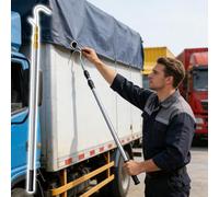 Crochet de bêtette de camion en acier inoxydable avec poignée antidérapante, Rod de traction de grenier extensible, Retriever de charge multifonctionnel(Gold,400cm(157in))