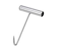 Crochet de Boucher en Acier Inoxydable, Crochets à Viande avec Poignée en T pour BBQ, Saucisse, Batterie Cuisine- 20cm