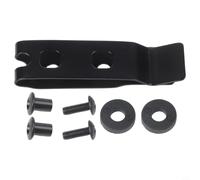 Crochet de ceinture en acier inoxydable pour outils à main - 66 x 18 mm - Pince à ressort noire avec deux trous de fixation, comprend 2 jeux de vis et coussinets en caoutchouc - 1 pièce