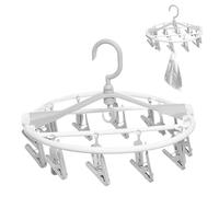 Crochet de Chaussette de séchage - Crochet de vêtements avec 20 Clips, Porte-gobelet Pliable pour buanderie, Voyage, Camping, Armoire d'extérieur, dortoir, Balcon, Salle de Bain, hôtel,