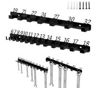 Crochet De Clé Anglais - Porte-outils De Prise Murale En Métal De 2 Pièces Avec Numéros De Taille | L'organisateur De Clés Multi-Taille Léger Pour Le Stockage Dans Le Garage De La Maison Peut
