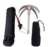 Crochet de corde d'escalade - GIGICIAL - Modèle de survie - Acier inoxydable - Corde nylon 20m - 1,57 kg