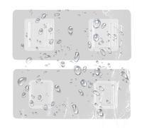 Crochet de cuisine adhésif double face transparent - Résine PVC, 14 x 6 cm, grand cintre de montage vertical résistant aux intempéries, fermeture transparente, support amovible style ventouse, support