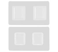 Crochet de cuisine adhésif double face transparent - Résine PVC, 14x6 cm Grand support de montage vertical Résistant aux intempéries Fixation transparente Style ventouse Suport amovible | Support