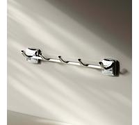 Crochet de douche set de 5 crochets de salle de bain Crochet de garde-robe en acier inoxydable Crochet à linge Crochet mural sans percer Crochet pour serviette de bain adhésif, chrome