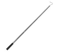 Crochet de Grenier Argenté en Acier Inoxydable Escamotable | Crochet Ouvert Intégré, Joints Renforcés et Assemblage Modulaire, pour Plafonds Hauts, Garage et Entretien