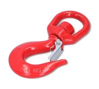 Crochet de grue, crochet de levage pivotant de grue 1T avec loquet de sécurité conteneur de rotation en acier allié fournitures industrielles de levage pour les projets de